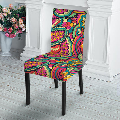 Retro Psychedelic Hippie Pattern Print Dining Chair Slipcover