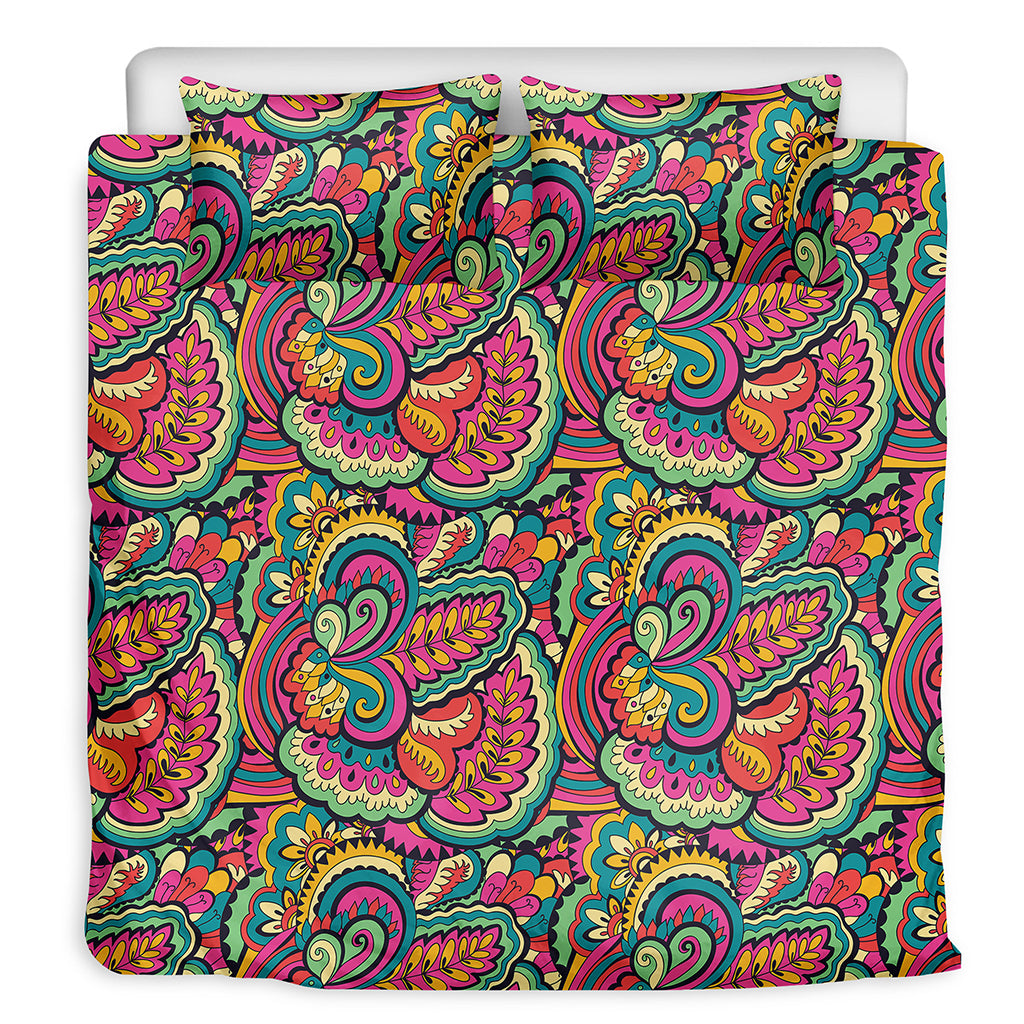 Retro Psychedelic Hippie Pattern Print Duvet Cover Bedding Set