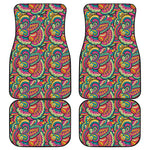 Retro Psychedelic Hippie Pattern Print Front and Back Car Floor Mats