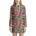 Retro Psychedelic Hippie Pattern Print Hoodie Dress