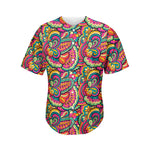 Retro Psychedelic Hippie Pattern Print Men's Baseball Jersey