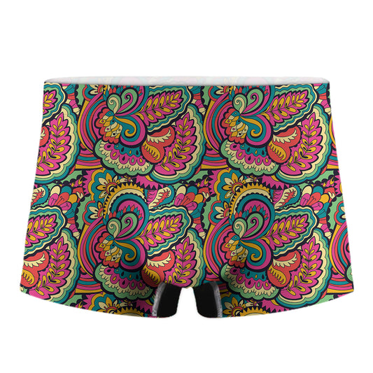 Retro Psychedelic Hippie Pattern Print Men's Boxer Briefs