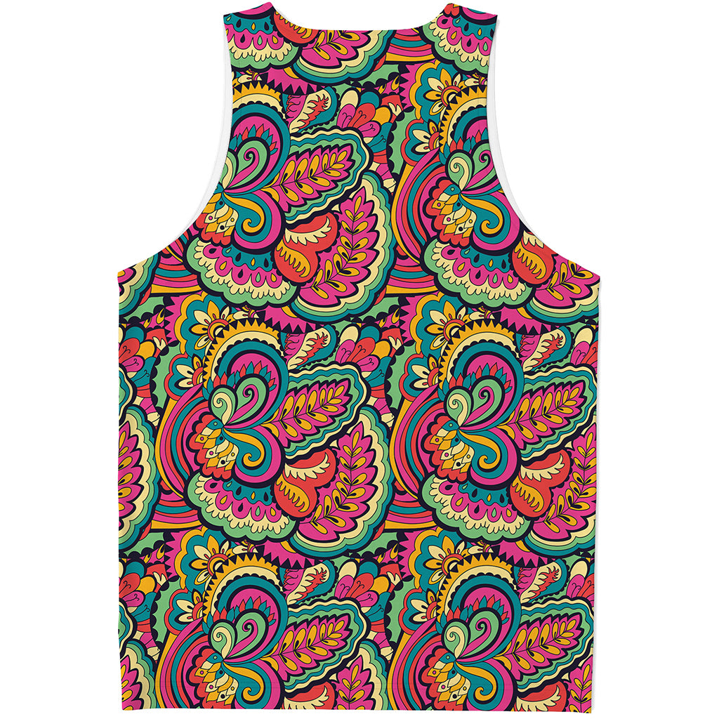 Retro Psychedelic Hippie Pattern Print Men's Tank Top
