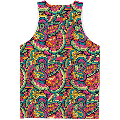 Retro Psychedelic Hippie Pattern Print Men's Tank Top