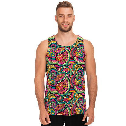 Retro Psychedelic Hippie Pattern Print Men's Tank Top