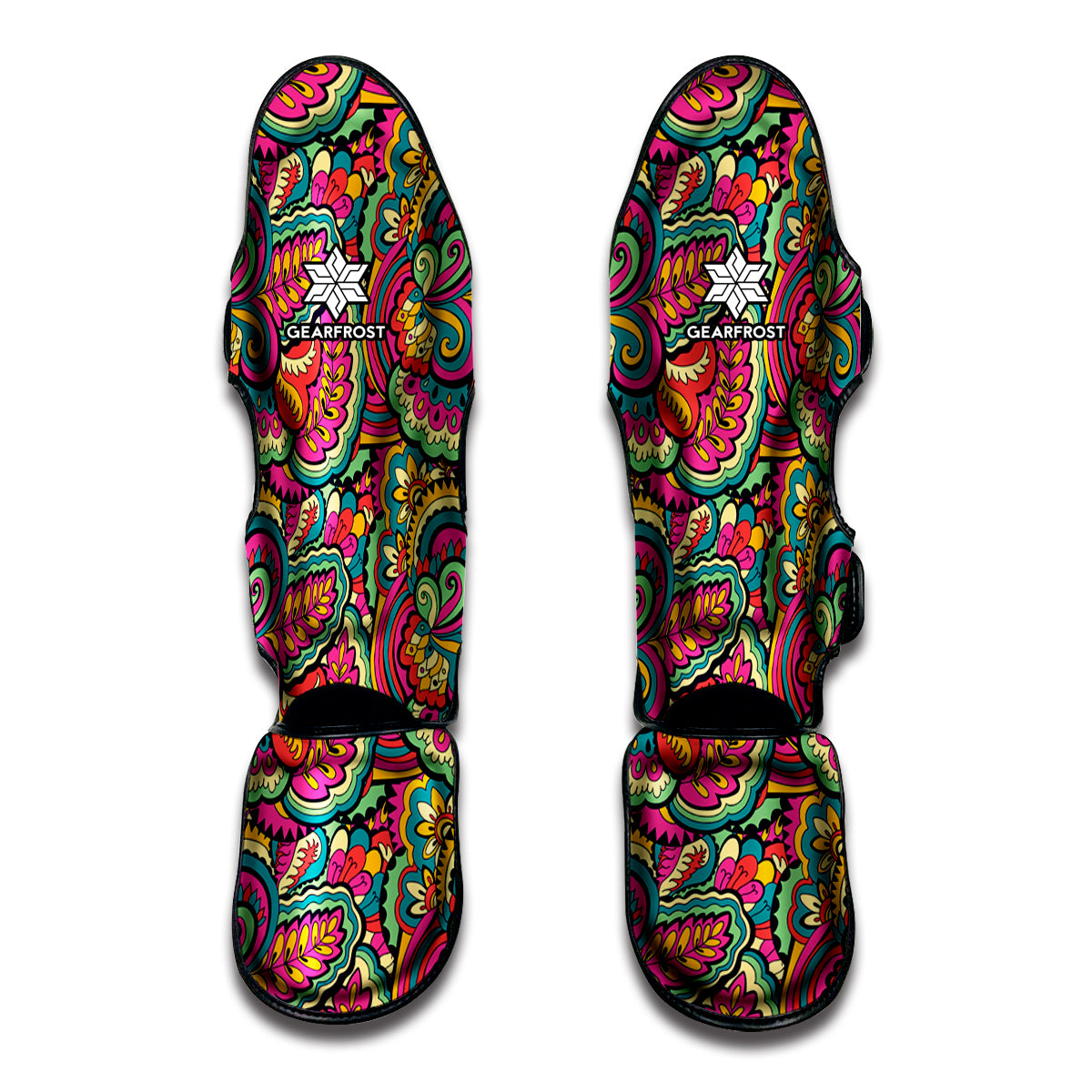 Retro Psychedelic Hippie Pattern Print Muay Thai Shin Guard
