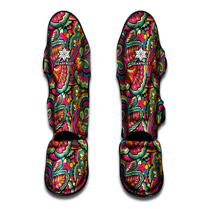Retro Psychedelic Hippie Pattern Print Muay Thai Shin Guard