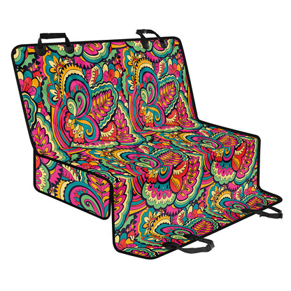 Retro Psychedelic Hippie Pattern Print Pet Car Back Seat Cover