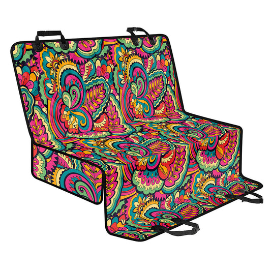 Retro Psychedelic Hippie Pattern Print Pet Car Back Seat Cover