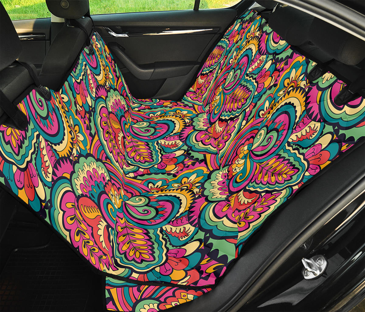 Retro Psychedelic Hippie Pattern Print Pet Car Back Seat Cover
