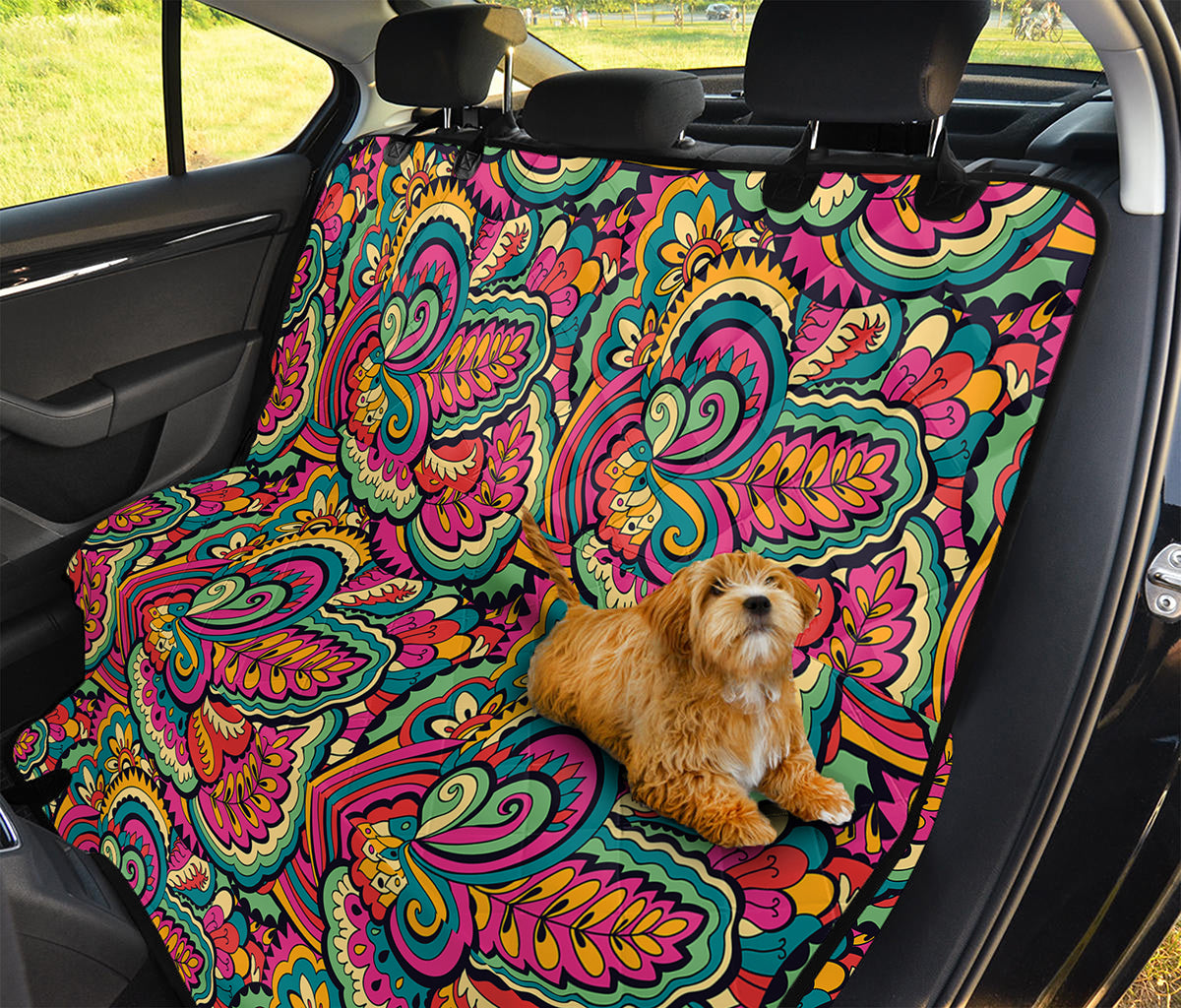 Retro Psychedelic Hippie Pattern Print Pet Car Back Seat Cover