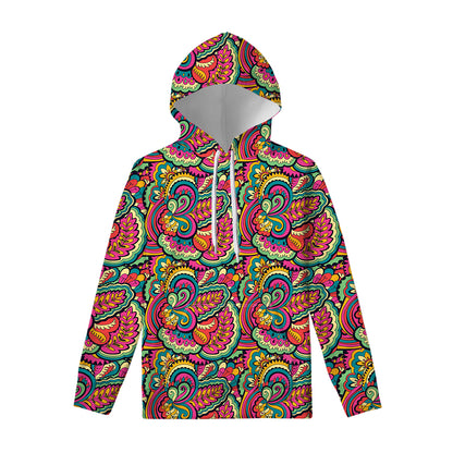 Retro Psychedelic Hippie Pattern Print Pullover Hoodie