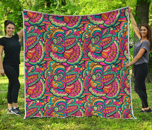 Retro Psychedelic Hippie Pattern Print Quilt