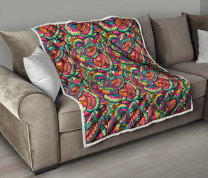 Retro Psychedelic Hippie Pattern Print Quilt