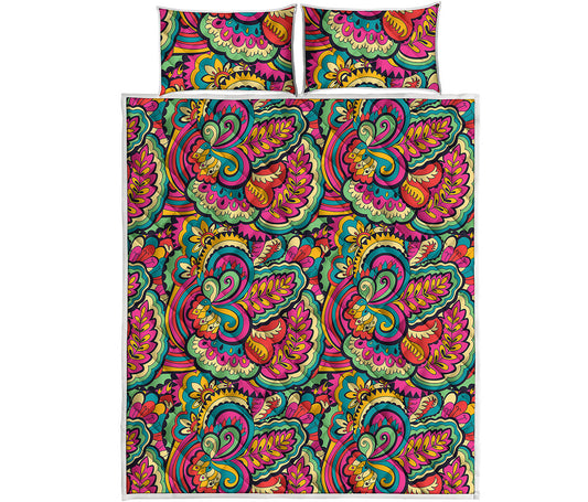 Retro Psychedelic Hippie Pattern Print Quilt Bed Set