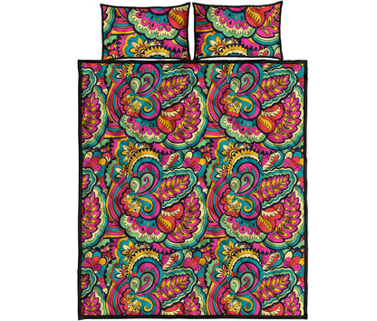Retro Psychedelic Hippie Pattern Print Quilt Bed Set