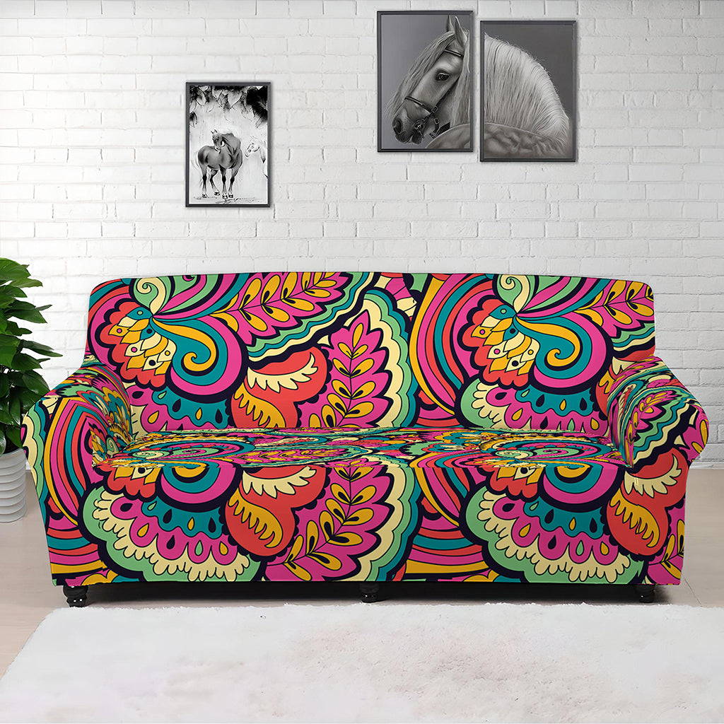 Retro Psychedelic Hippie Pattern Print Sofa Cover