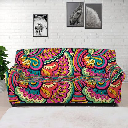 Retro Psychedelic Hippie Pattern Print Sofa Cover