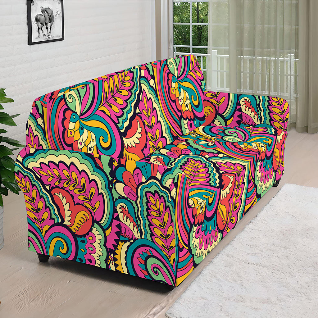 Retro Psychedelic Hippie Pattern Print Sofa Cover
