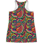 Retro Psychedelic Hippie Pattern Print Women's Racerback Tank Top