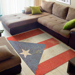Retro Puerto Rican Flag Print Area Rug