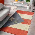 Retro Puerto Rican Flag Print Area Rug