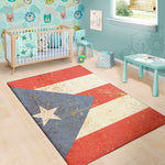 Retro Puerto Rican Flag Print Area Rug