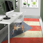 Retro Puerto Rican Flag Print Area Rug