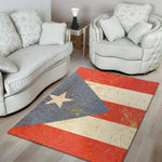 Retro Puerto Rican Flag Print Area Rug
