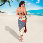 Retro Puerto Rican Flag Print Beach Sarong Wrap