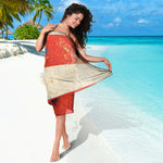 Retro Puerto Rican Flag Print Beach Sarong Wrap