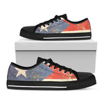 Retro Puerto Rican Flag Print Black Low Top Shoes 