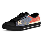 Retro Puerto Rican Flag Print Black Low Top Shoes 