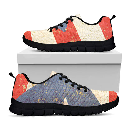 Retro Puerto Rican Flag Print Black Sneakers