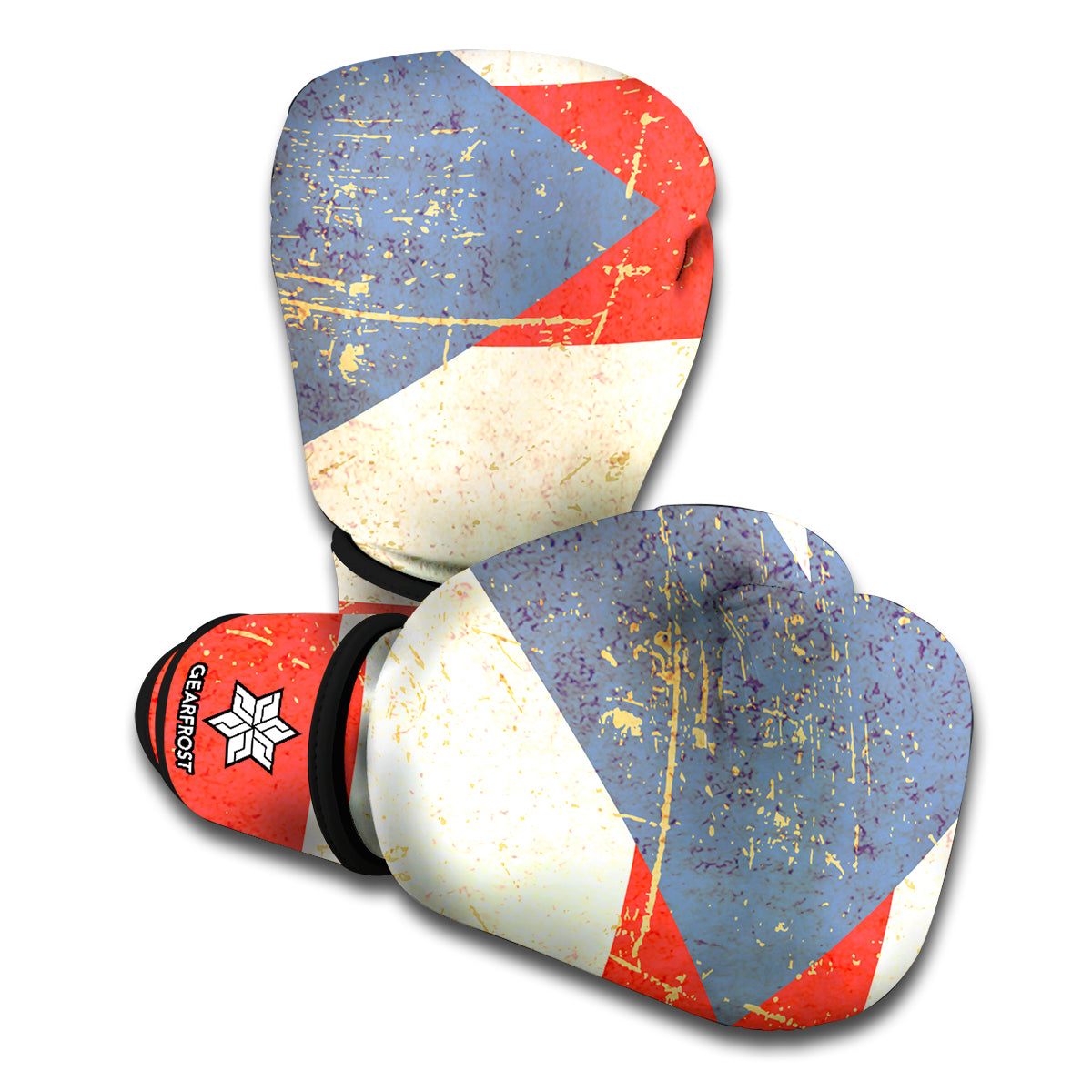 Retro Puerto Rican Flag Print Boxing Gloves