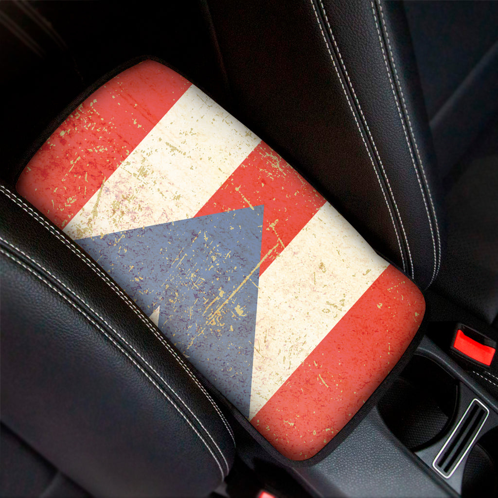 Retro Puerto Rican Flag Print Car Center Console Cover
