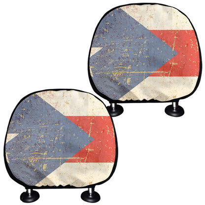 Retro Puerto Rican Flag Print Car Headrest Covers