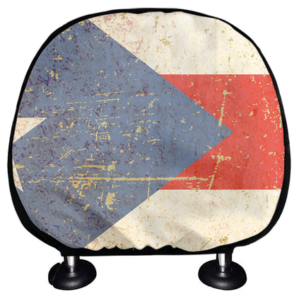 Retro Puerto Rican Flag Print Car Headrest Covers