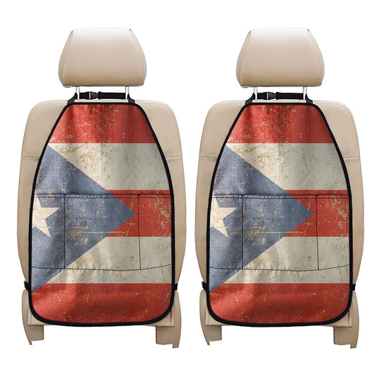 Retro Puerto Rican Flag Print Car Seat Organizers