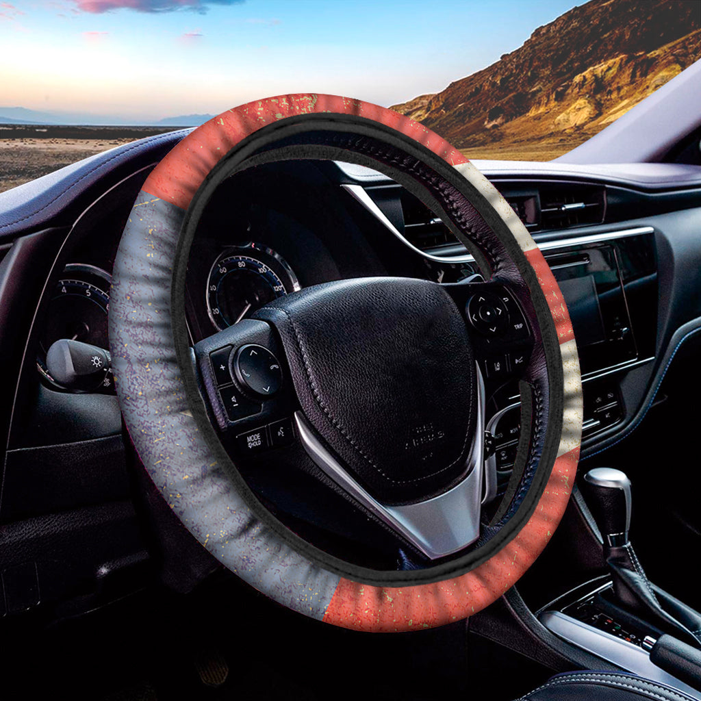 Retro Puerto Rican Flag Print Car Steering Wheel Cover