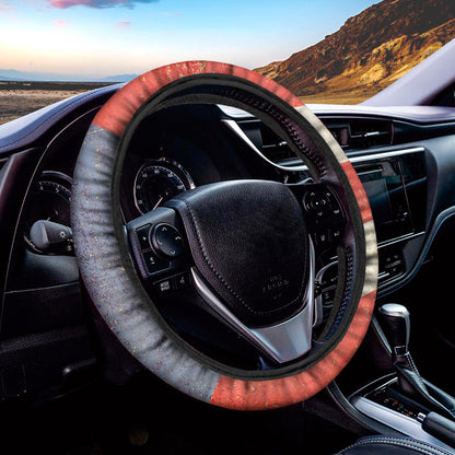 Retro Puerto Rican Flag Print Car Steering Wheel Cover