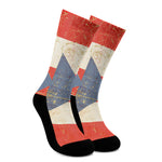 Retro Puerto Rican Flag Print Crew Socks