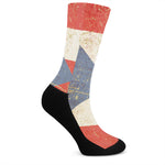 Retro Puerto Rican Flag Print Crew Socks