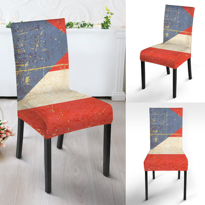 Retro Puerto Rican Flag Print Dining Chair Slipcover