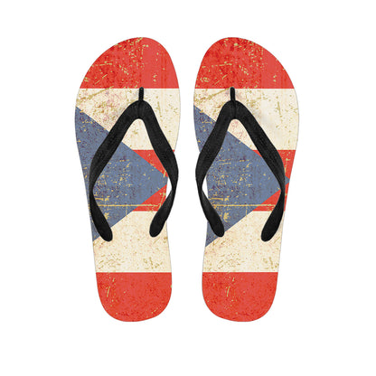 Retro Puerto Rican Flag Print Flip Flops