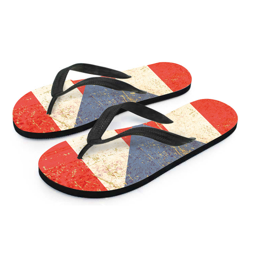 Retro Puerto Rican Flag Print Flip Flops