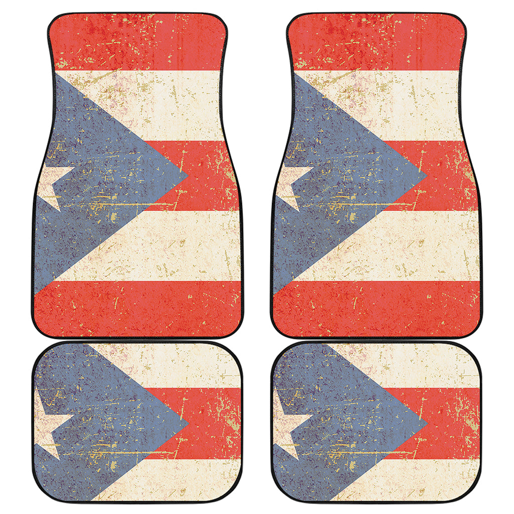 Retro Puerto Rican Flag Print Front and Back Car Floor Mats