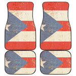 Retro Puerto Rican Flag Print Front and Back Car Floor Mats