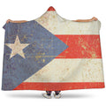 Retro Puerto Rican Flag Print Hooded Blanket