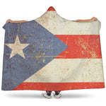 Retro Puerto Rican Flag Print Hooded Blanket
